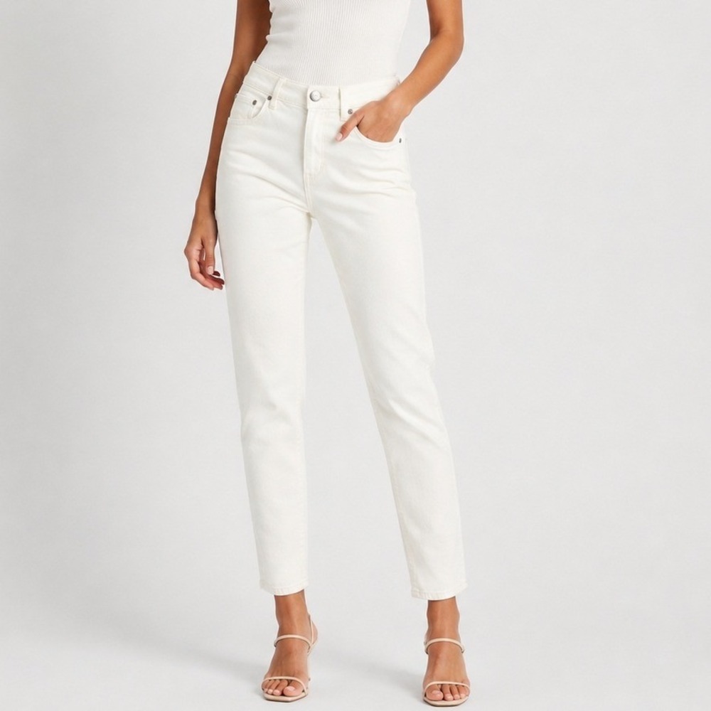 Closed Baker Slim Fit Jeans 28 White Mid Rise Made in Italy